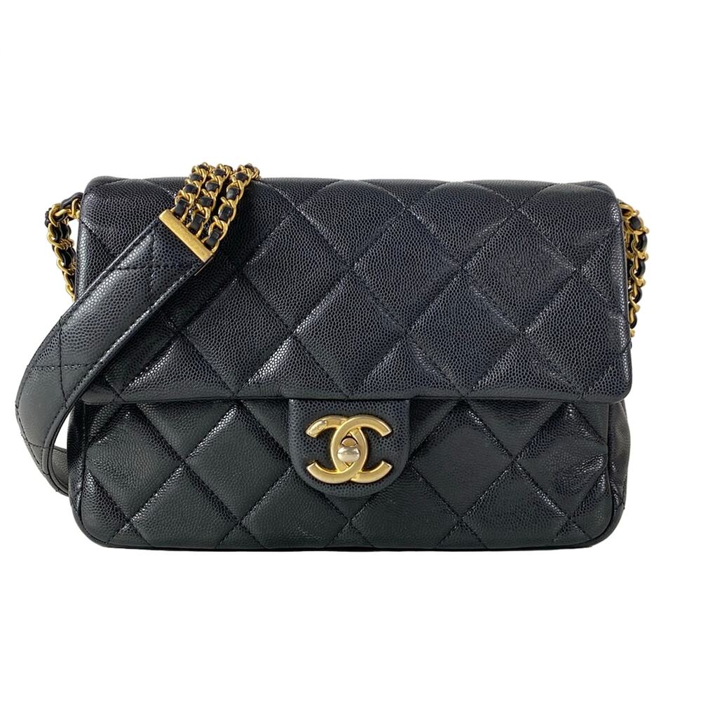 Chanel Matelasse Shoulder Bag AS4637 Black Gold